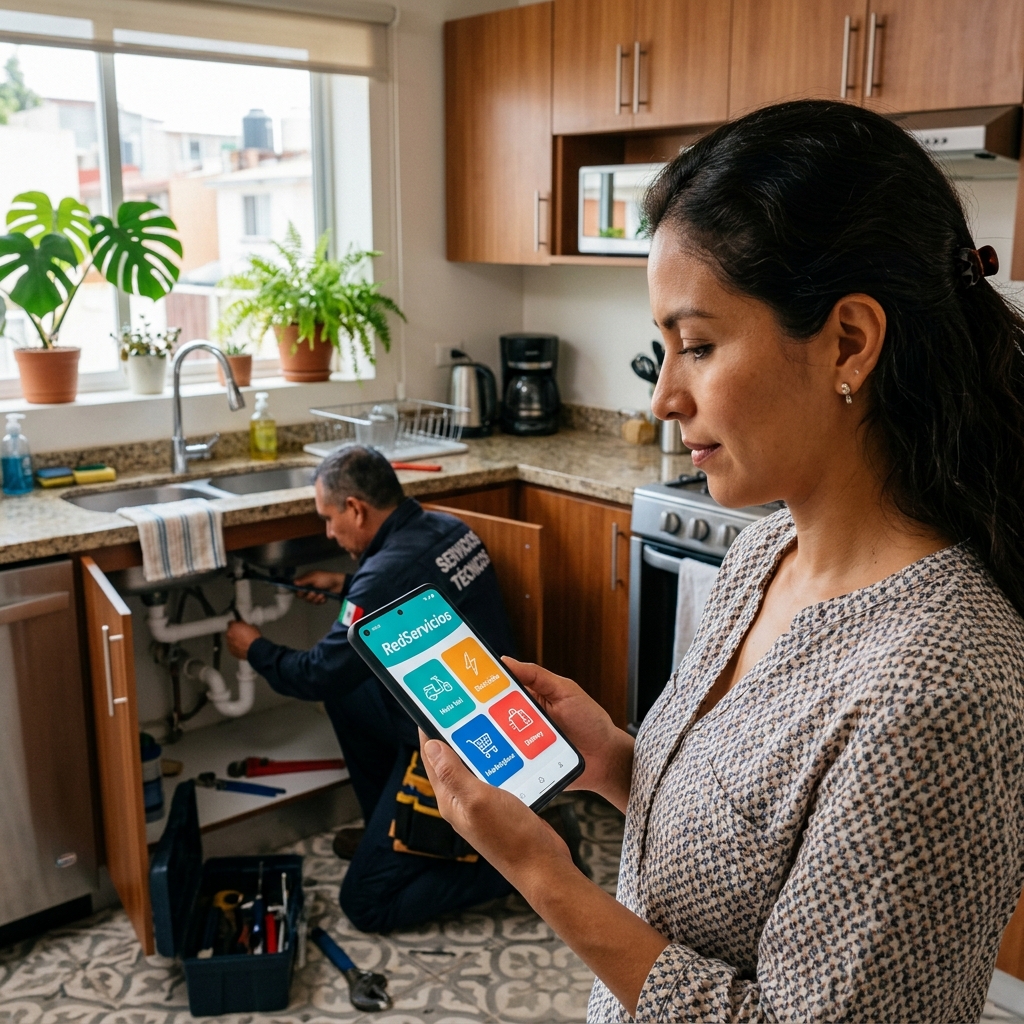 Plomero y aplicacion RedServicios